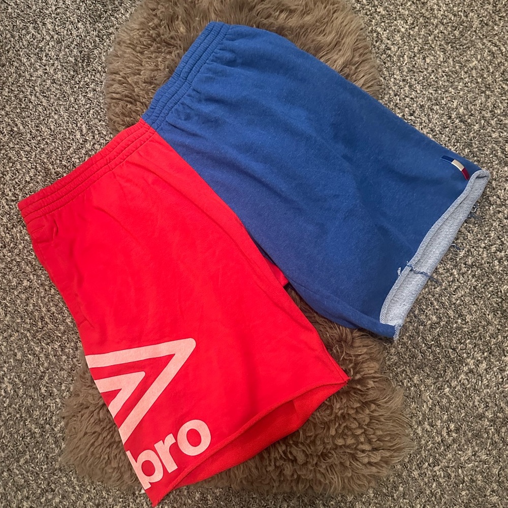 Umbro Men's Athletic Shorts in Red and Blue cutout